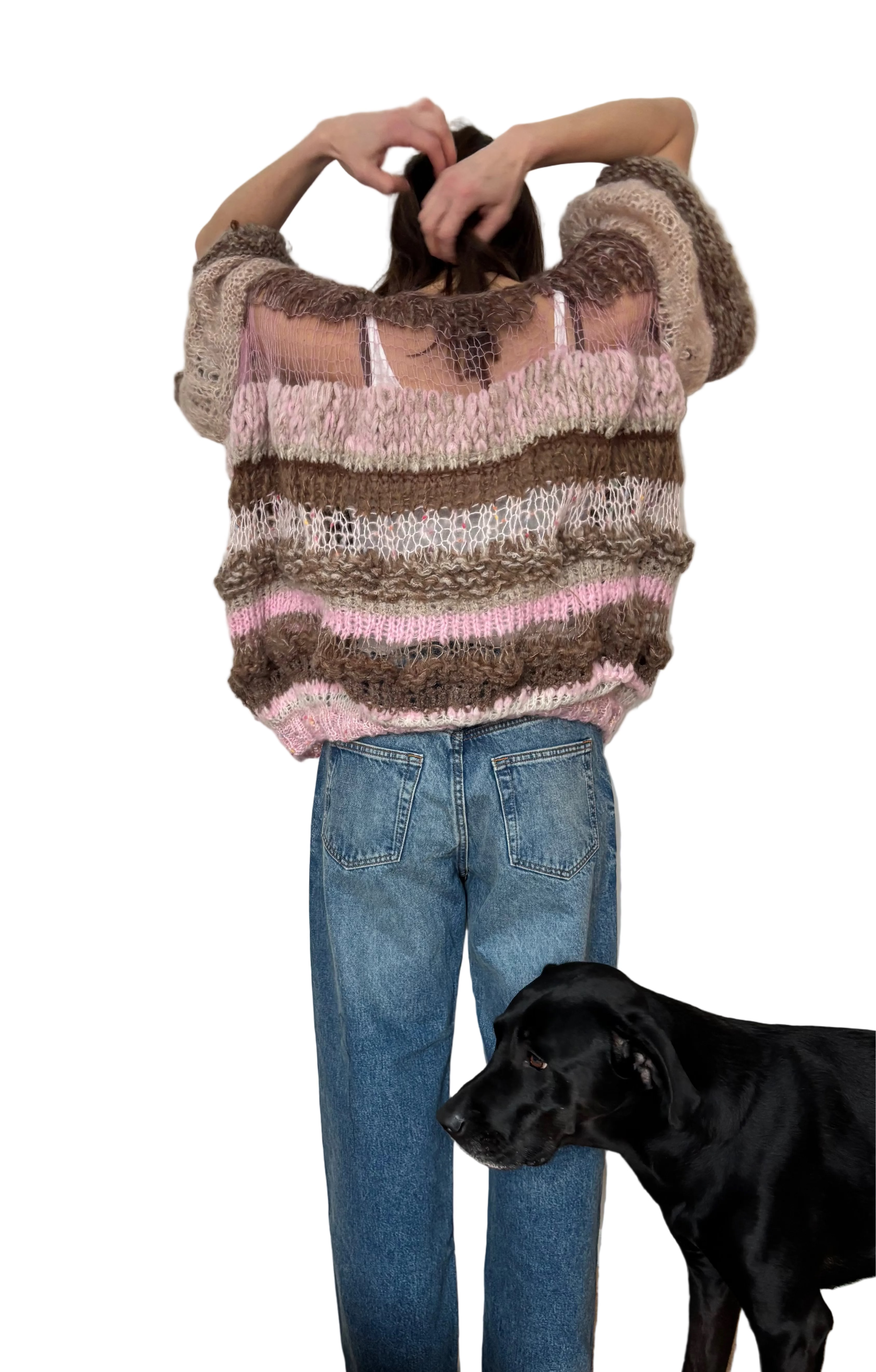 Nr013-Oversized see-through super soft sweater