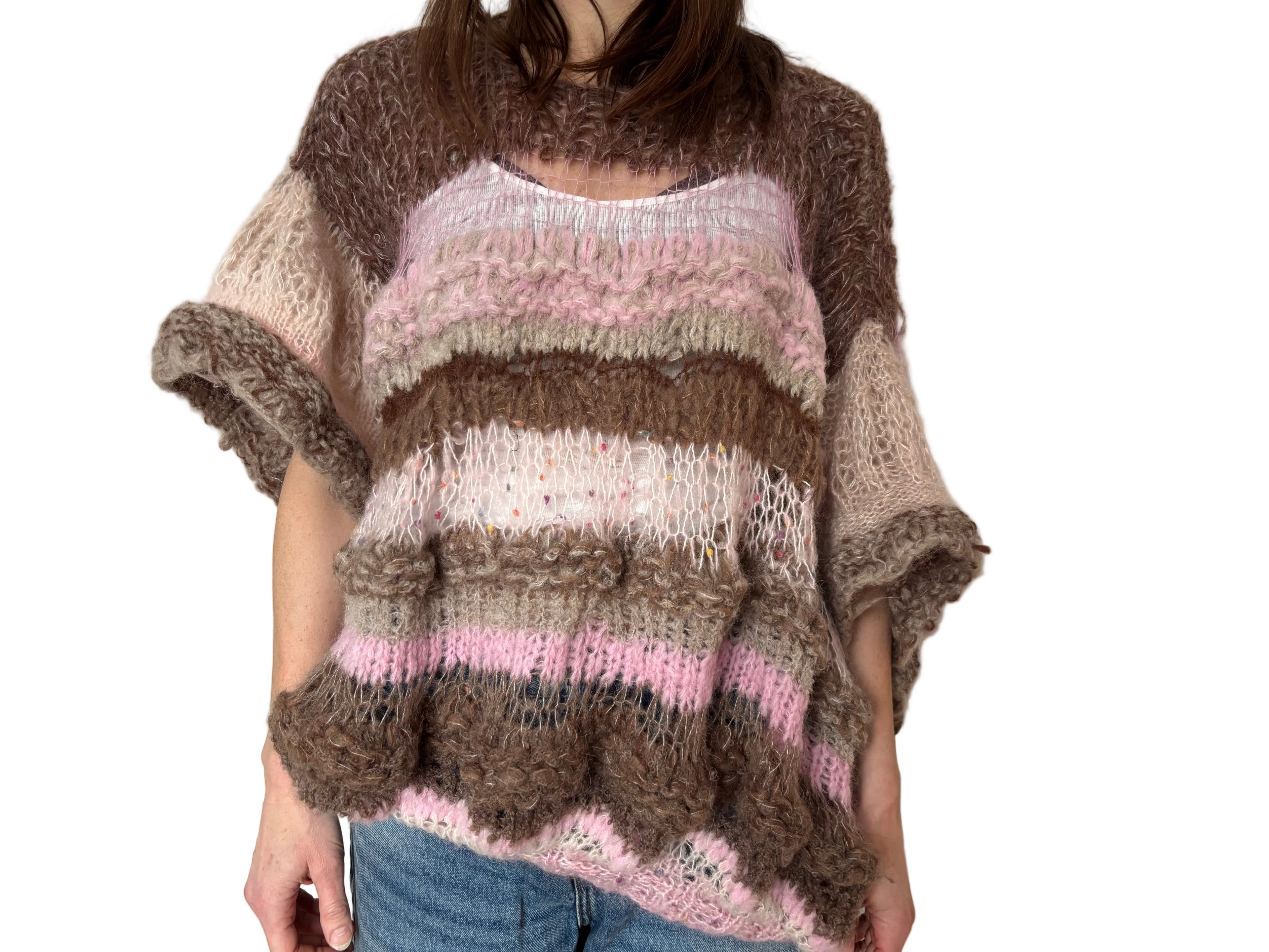 Nr013-Oversized see-through super soft sweater