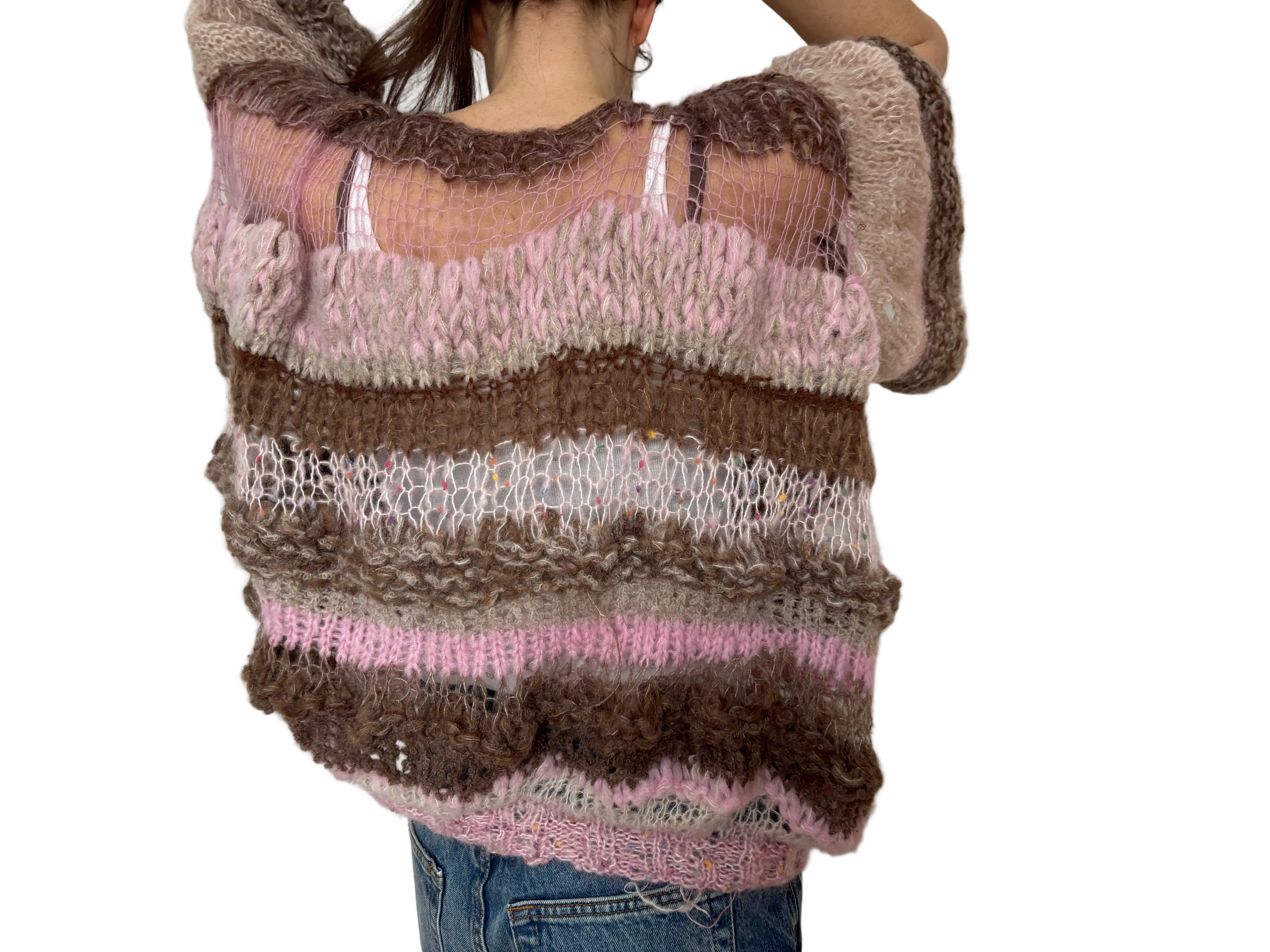 Nr013-Oversized see-through super soft sweater