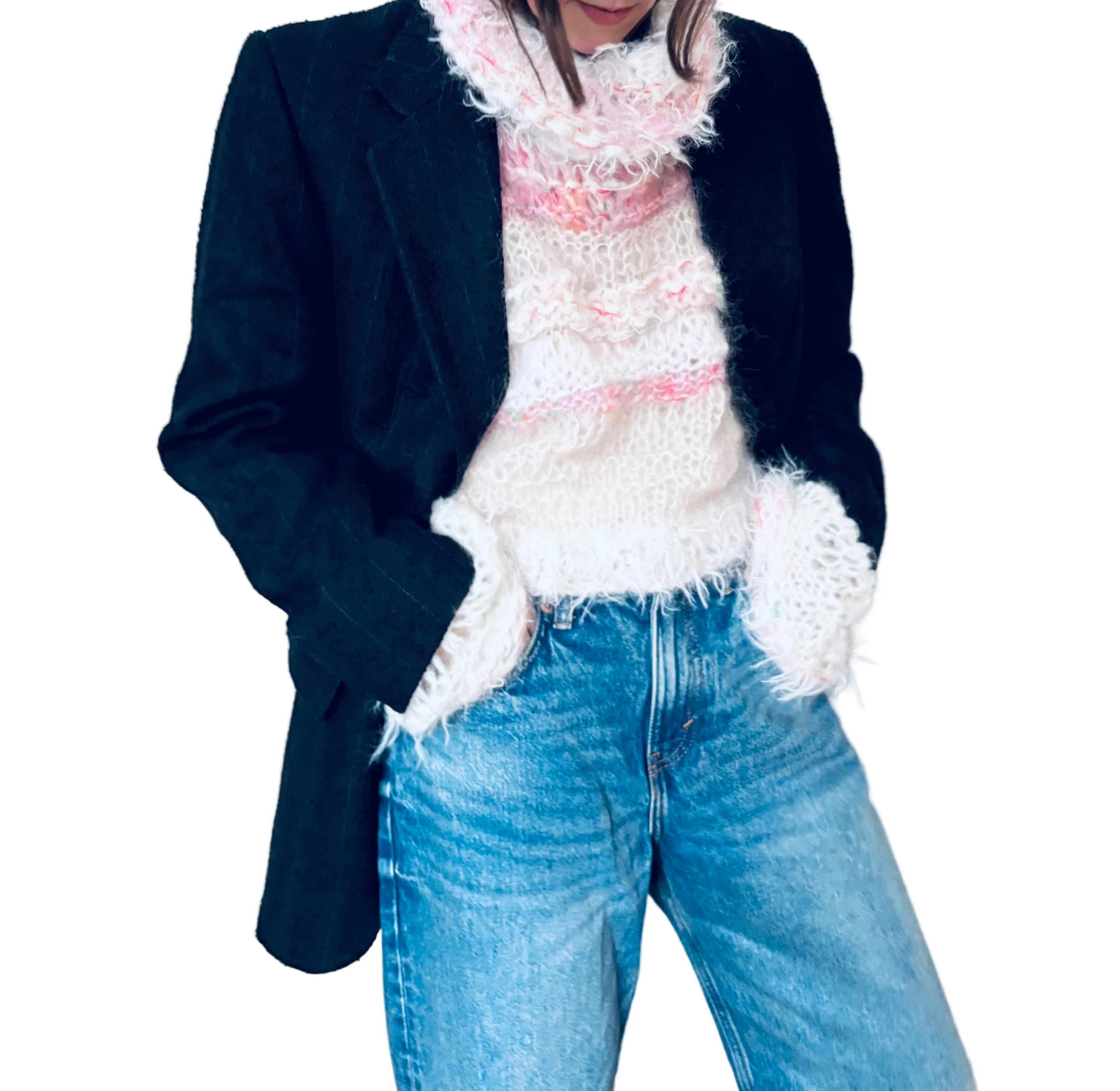 Nr 001-Super long sleeved fluffy polo