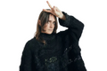Nr011-Oversized airy black fluff sweater
